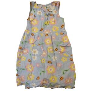 Vintage Girl's Basic Editions Floral Ladybug Summer Dress 6 Casual Lightweight